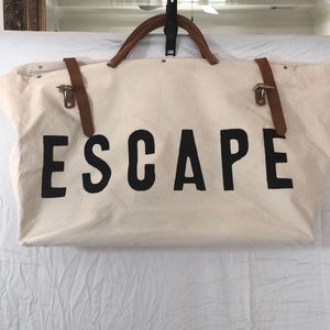 Escape canvas bag with camel suede straps
